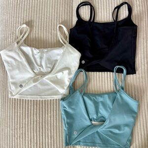 HALARA Black and White Sleeveless Crop Camisoles